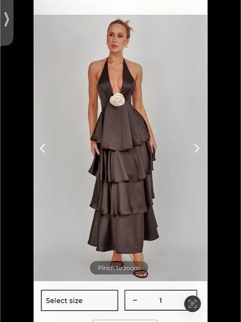 Selfie Leslie Tiered Black Ruffle Maxi Dress